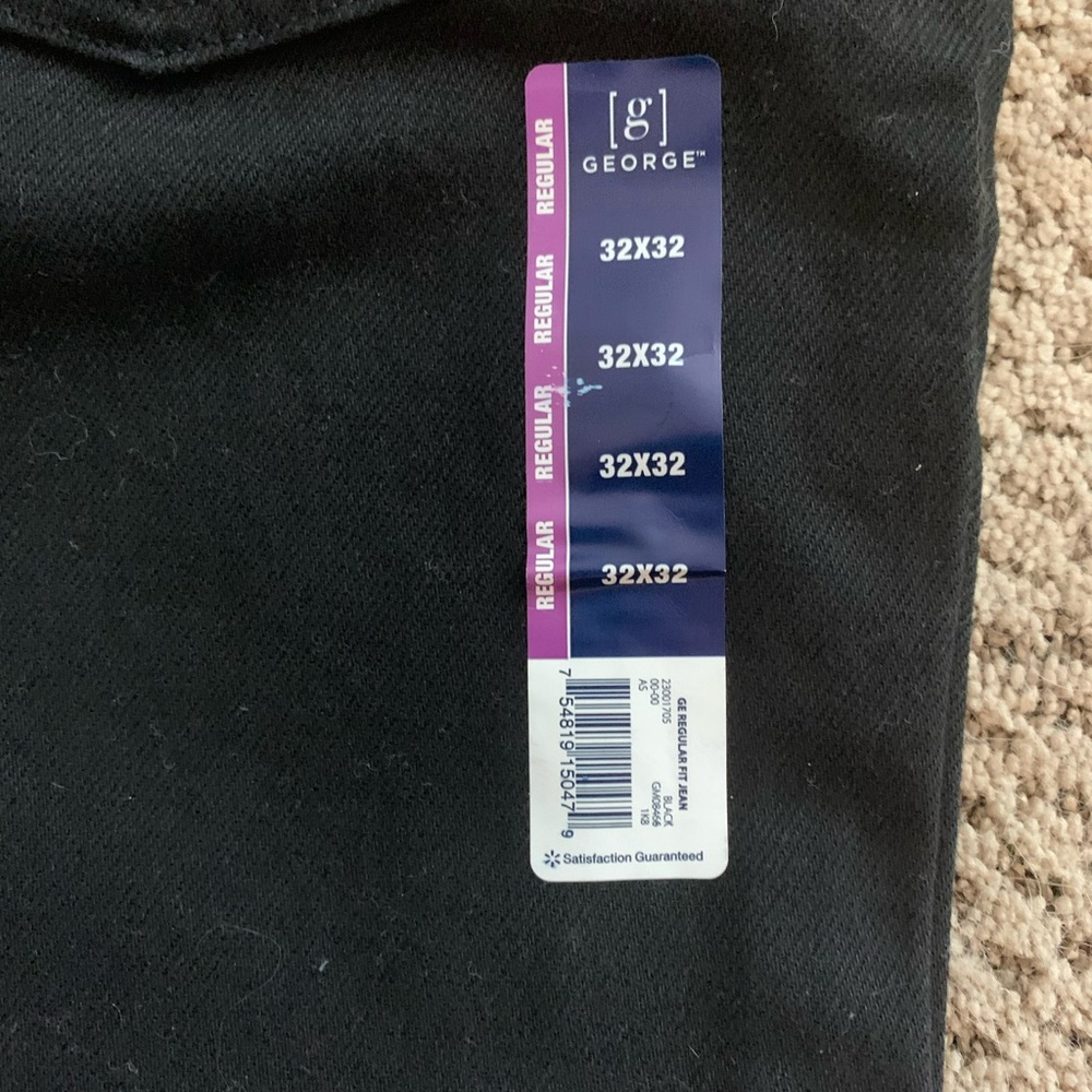 NWTs black jeans by George. Straight legs, button waist and zipper fly. 32x32. - Picture 5 of 8